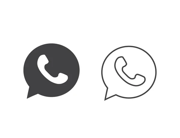 Telefone de botão com sombra. Linha Icon Set logotipo, símbolo, aplicativo, web, ui. Vetor — Vetor de Stock
