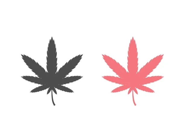 Conjunto de ícones de marijuana. Ilustração vetorial em estilo plano — Vetor de Stock