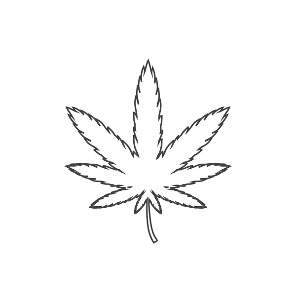 Icono de línea de marihuana. Ilustración vectorial estilo plano — Vector de stock