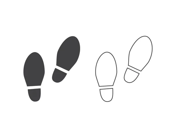 Schoenen Voetstappen lijn pictogram set. Vector — Stockvector