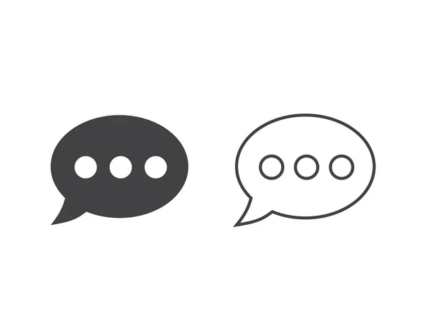 Speech bubble line icon set. Vector in flat style — Stock Vector