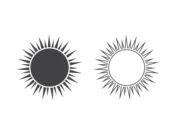 Icono del sol. Conjunto de iconos de línea meteorológica moderna. Vector plano — Vector de stock