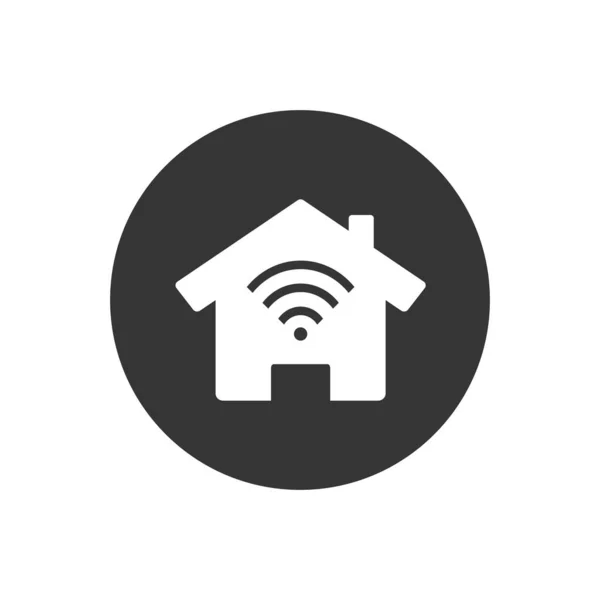 Icône signe maison et wi-fi. Maison intelligente avec appareils connectés ou wi-fi à domicile . — Image vectorielle