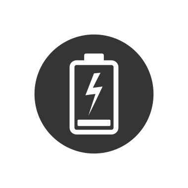 Modern düz stilde tam pil ikonu vektör çizimi