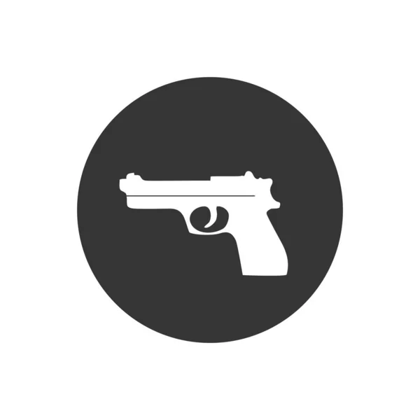 グレーのピストルまたは銃のアイコンは 白い背景に隔離されています 警察や軍の拳銃 小火器だ ベクトル ストックベクター C Vectoriryna