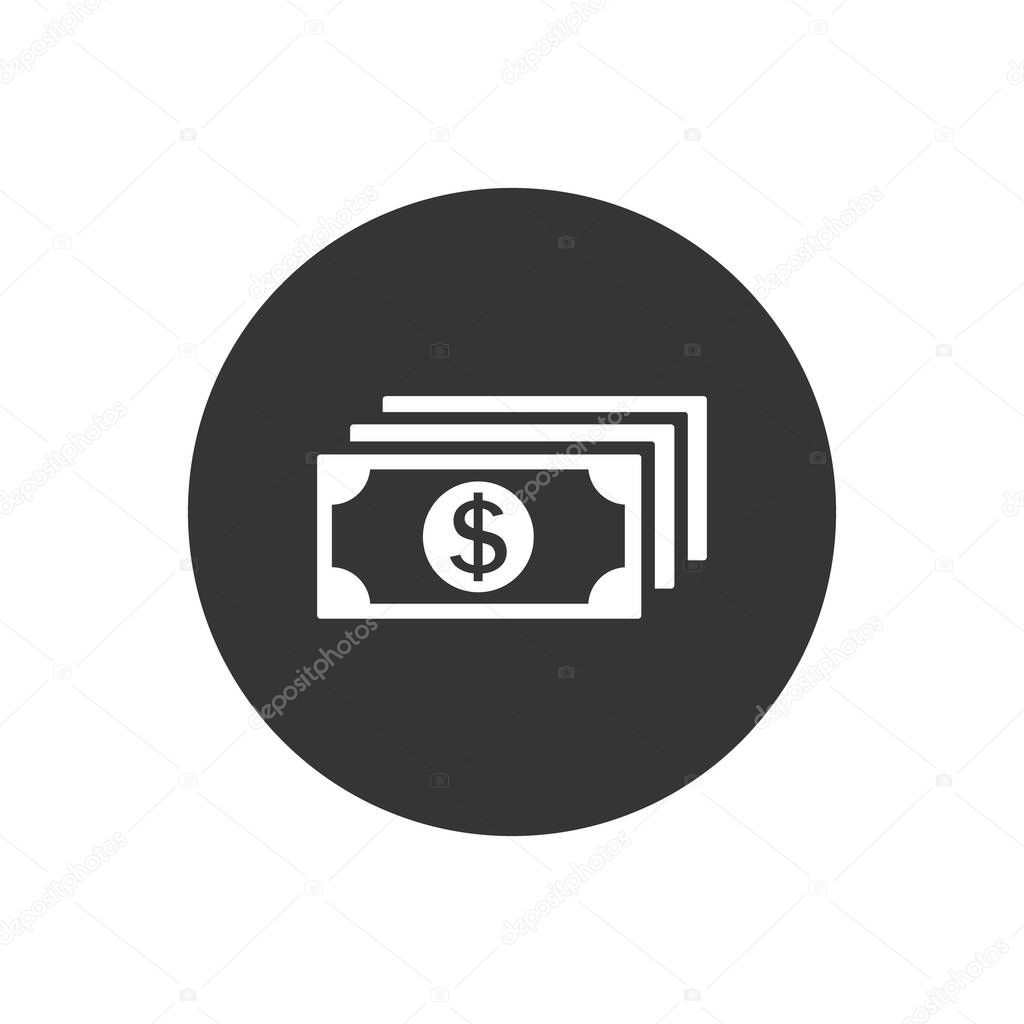 Vector money Icon on gray