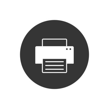 Gri arkaplana beyaz simge yazdır. Düz biçimli vektör