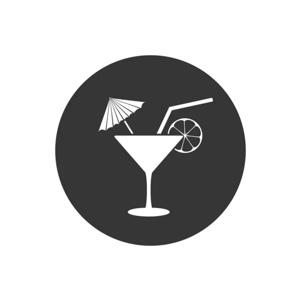 Modèle d'icône de cocktail. Illustration vectorielle en style plat — Image vectorielle