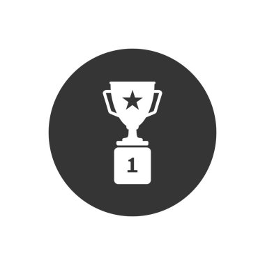 Birincilik ödülü ikonu, kupa, kazanan, birincilik ödülü, ikincilik ödülü, vektör illüstrasyonu ve ikon.