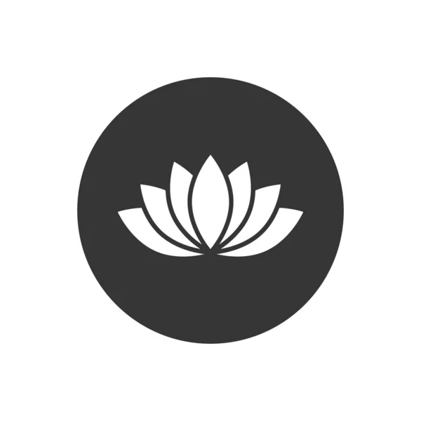 Lotus-weißes Symbol oder Harmonie-Symbol auf grau. — Stockvektor