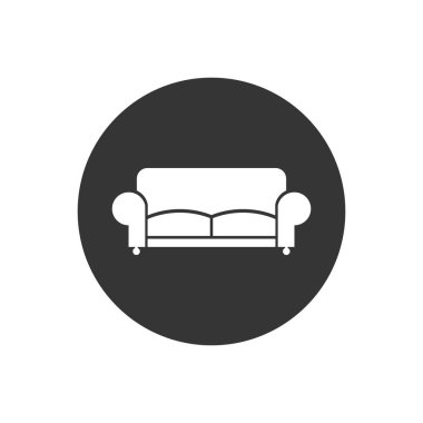 Koltuk Simgesi. Mobilya ya da İç Element İllüstrasyonu Glyph Biçimli Basit Bir Vektör İmza Sembolü Tasarım ve Web Siteleri, Sunum veya Mobil