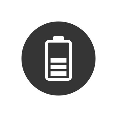 Düz stil tasarımında tam pil ikonu vektör çizimi