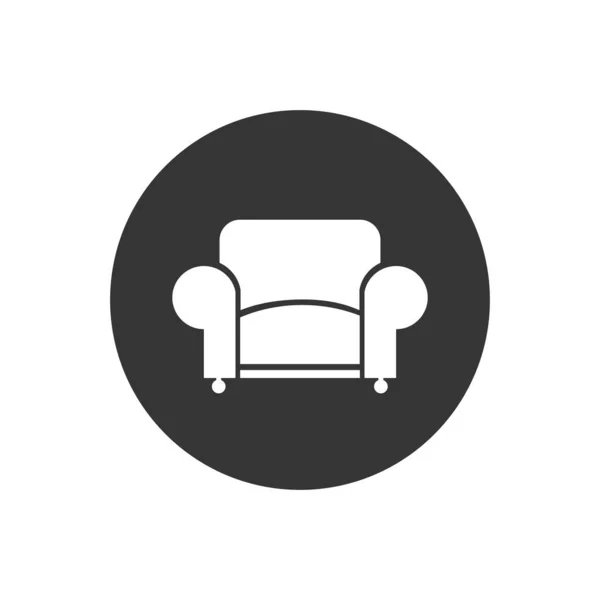 Chair flat icon on gray. Vector in modern flat style — Stock Vector