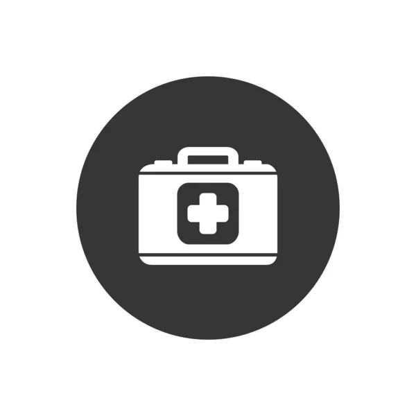 Medicine Briefcase white icon on gray. — Stock Vector