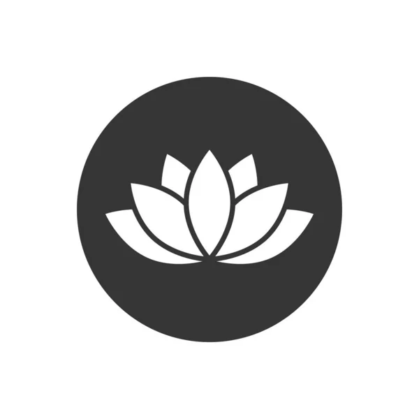 Lotus λευκό εικονίδιο ή Harmony εικονίδιο σε γκρι. — Διανυσματικό Αρχείο