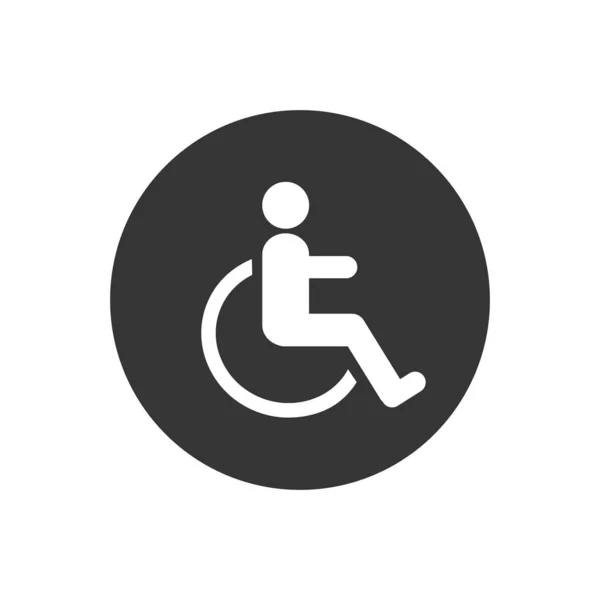 Illustration vectorielle d'icône désactivée. fauteuil roulant — Image vectorielle