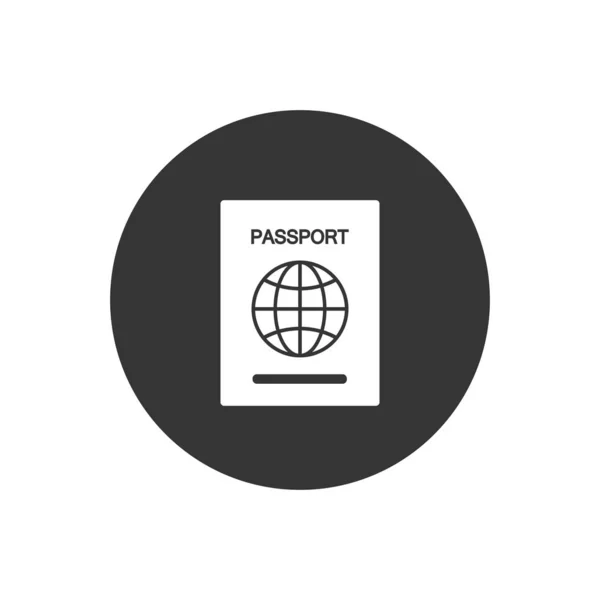 Icono del pasaporte. Identificación o pase la ilustración del documento como un simple signo vectorial Símbolo de moda en estilo de glifo para diseño y sitios web, presentación o móvil — Vector de stock