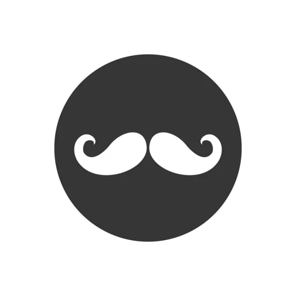Icône blanc moustache sur gris. illustration vectorielle à plat — Image vectorielle
