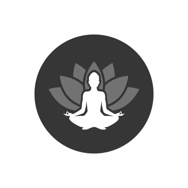 Du yoga. silhouette en position lotus. Forme vectorielle dans le style plat moderne — Image vectorielle