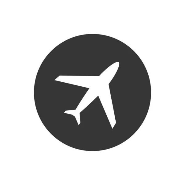 평면 벡터 아이콘, 공항 및 비행기 그림 — 스톡 벡터