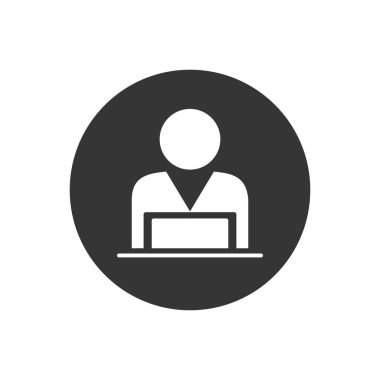 Düz biçimli beyaz dizüstü bilgisayar vektörü simgesi