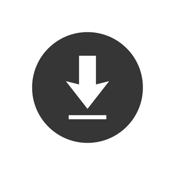 Télécharger icône blanche sur fond gris. Téléchargement de l'icône vectorielle dans un style moderne plat — Image vectorielle