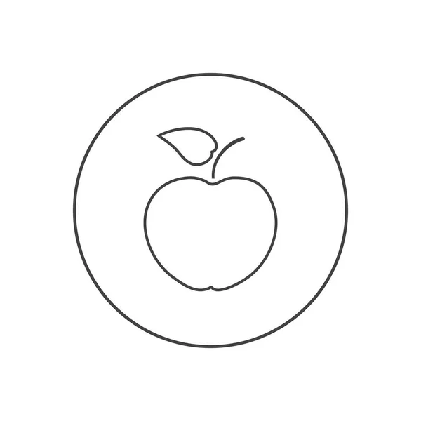 Modèle de conception d'icône de ligne de fruits pomme vecteur isolé — Image vectorielle