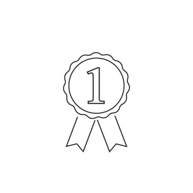 Ödül satırı simgesi 1, vektör illüstrasyonu düz
