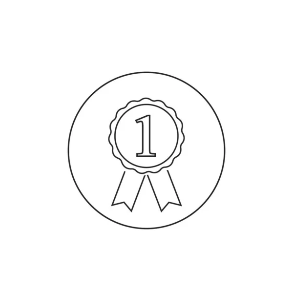 Icono de línea de premio con 1, ilustración vectorial plana — Archivo Imágenes Vectoriales