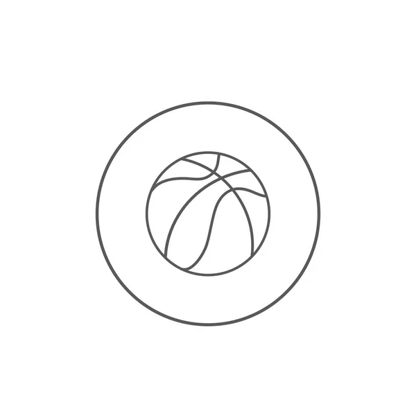 Basketbal lijn pictogram vector illustratie in platte — Stockvector