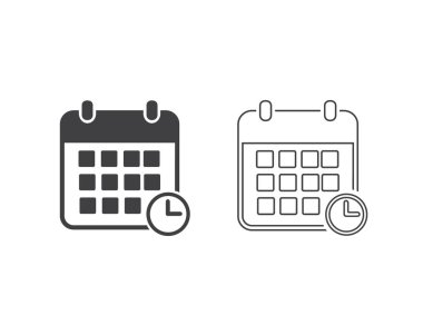 Takvim çizgisi simgesi vektör illüstrasyonu. Takvim