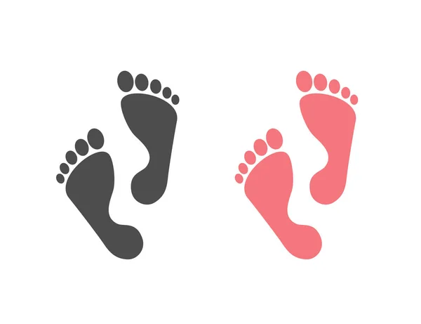 Набор значков шагов ног. Векторная иллюстрация в плоском стиле — стоковый вектор