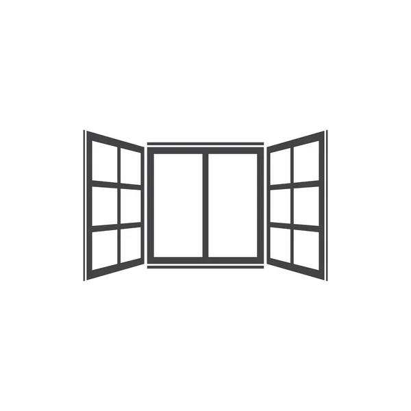 Icono de ventana abierta en fondo aislado de estilo plano. Para su diseño, logotipo. Vector — Archivo Imágenes Vectoriales