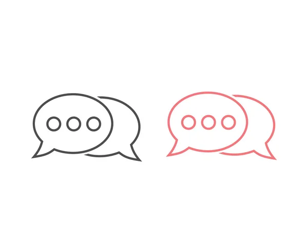 Speech bubble line icon set. Vector in flat style — Stock Vector