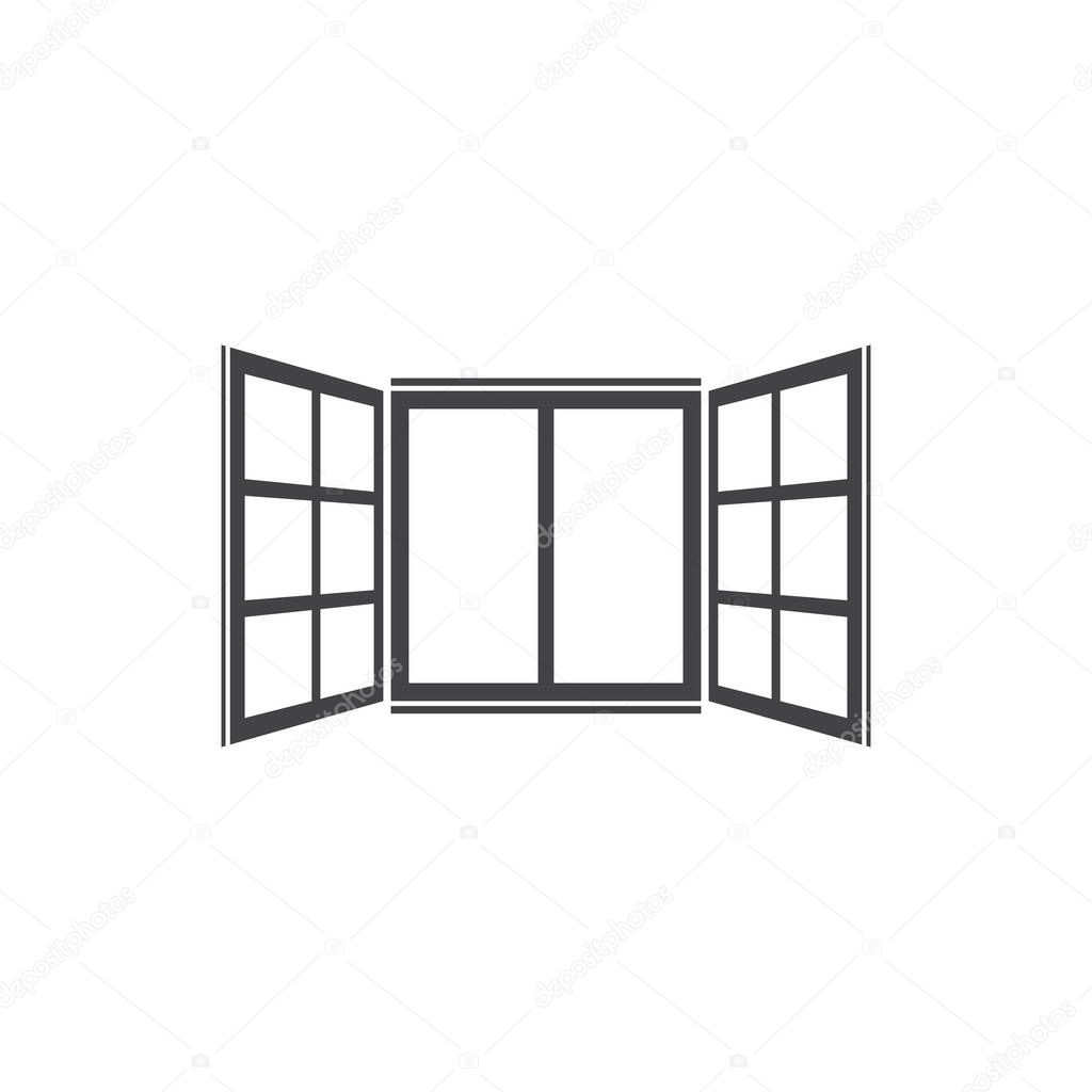 Open window icon in flat style isolated background. For your design, logo. Vector illustration