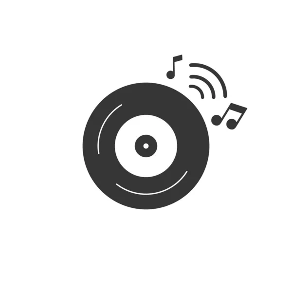 Icono de música de CD en estilo plano. Ilustración vectorial — Vector de stock