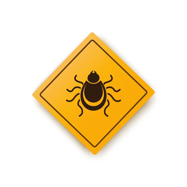 Ticks warning mite bug icon. Encephalitis parasite icon. Vector of tick warning sign — Stock Vector