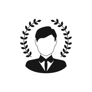 Best award wreath for businessman. Vector in flat