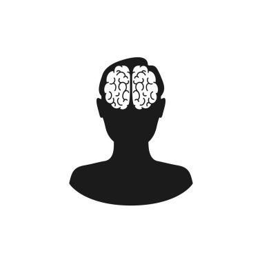 Beyin vektör simgesi düzleştirilmiş kafa