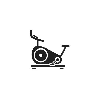 Stationary bike web black icon. vector in flat