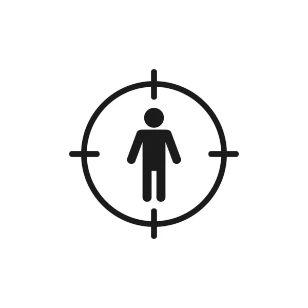 Man under crosshair icon. Vector illustration in flat — 图库矢量图片