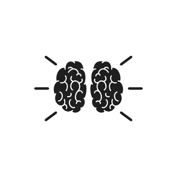 Brain Icon Vector Illustratie. Logo sjabloon in platte vorm — Stockvector