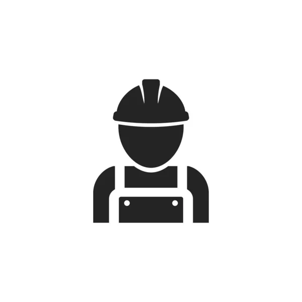Bauarbeiter-Vektor-Ikone im flachen Stil — Stockvektor