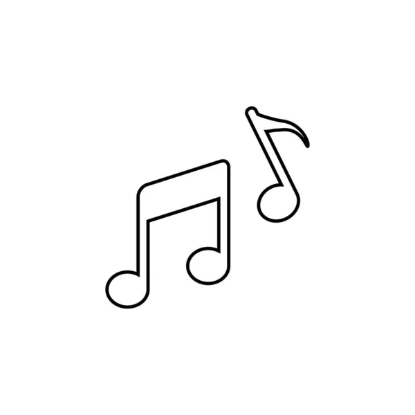 Icono de línea de nota musical. Ilustración vectorial en plano — Vector de stock