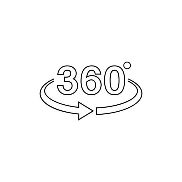 Šablona grafického designu řádku 360 zobrazení plochá — Stockový vektor