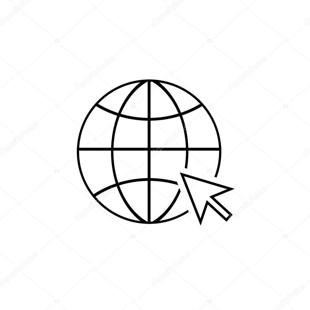 Go to web line icon symbol vector in flat