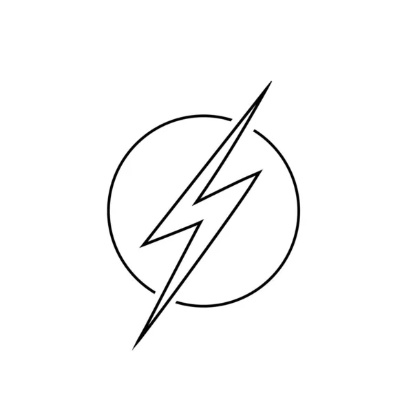 Osvětlování, elektrické energie vektorové logo designový prvek. Koncept symbol elektřiny energetické a hrom. Lightning bolt přihlásit do kruhu. Moc rychle rychlost logotyp — Stockový vektor