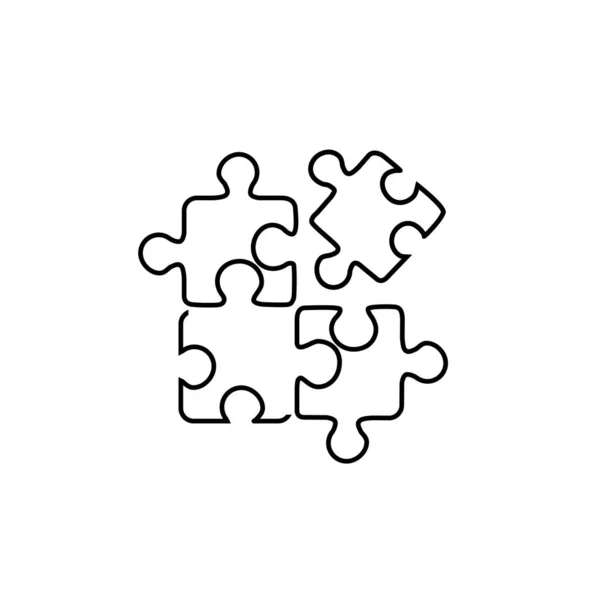 Meilleure icône de ligne de puzzle. Illustration vectorielle à plat — Image vectorielle