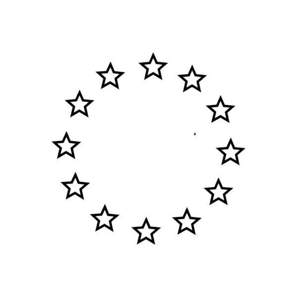 Európa Unió csillagvonal ikonja. Lapos vektor — Stock Vector