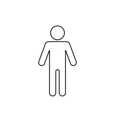 Erkek Lavabosu Hattı Simgesi. Erkekler Dinlenme Odası tabelası. Erkekler için Tuvalet Sembol Vektörü. Erkekler Wc İllüstrasyon Logosu